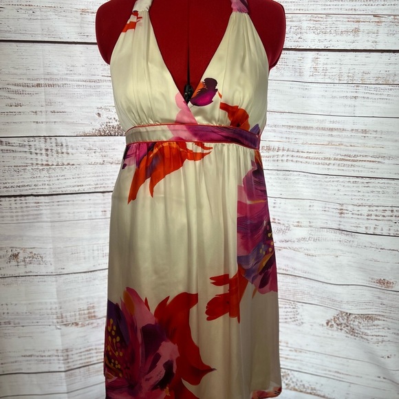 Bisou Bisou Cream and Red Halter Sundress - Picture 1 of 7